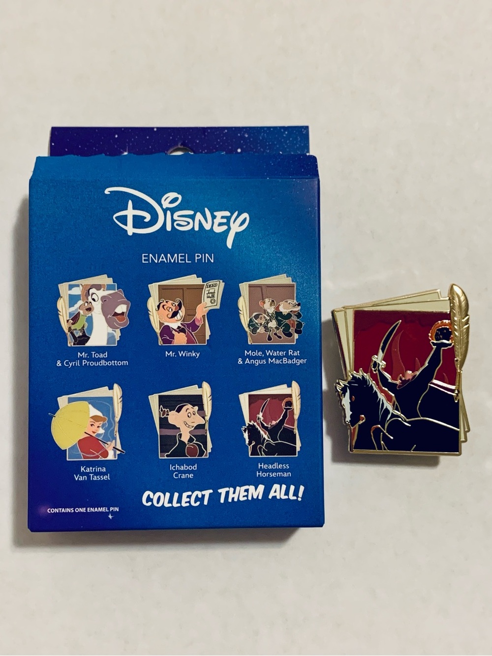 Disney Headless Horseman Enamel Pin in Black, Red and Gold